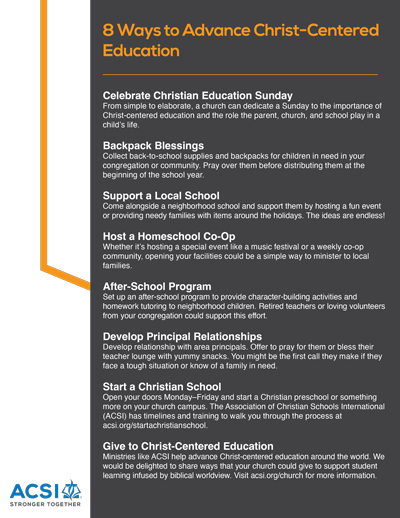 8 Way to Advance Christ-Centered Education