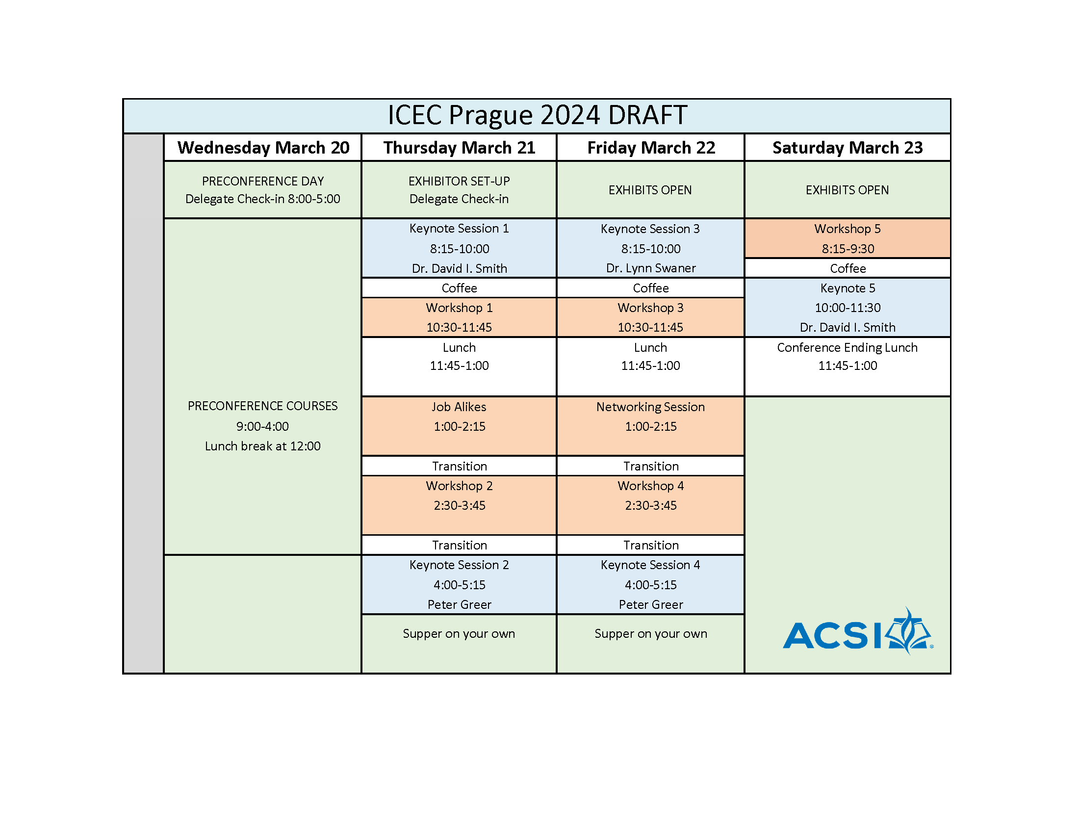 ICEC EURO 2024 Schedule